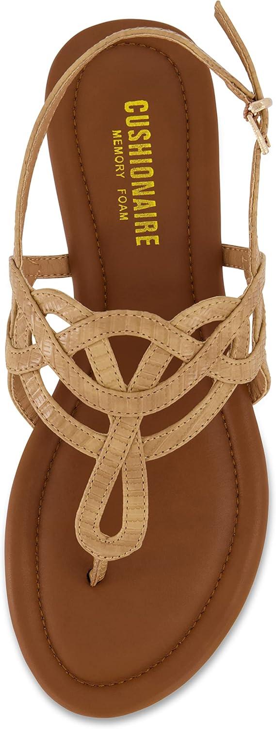 imageCUSHIONAIRE Womens Judit flat sandal Comfort Foam Wide Widths AvailableNude
