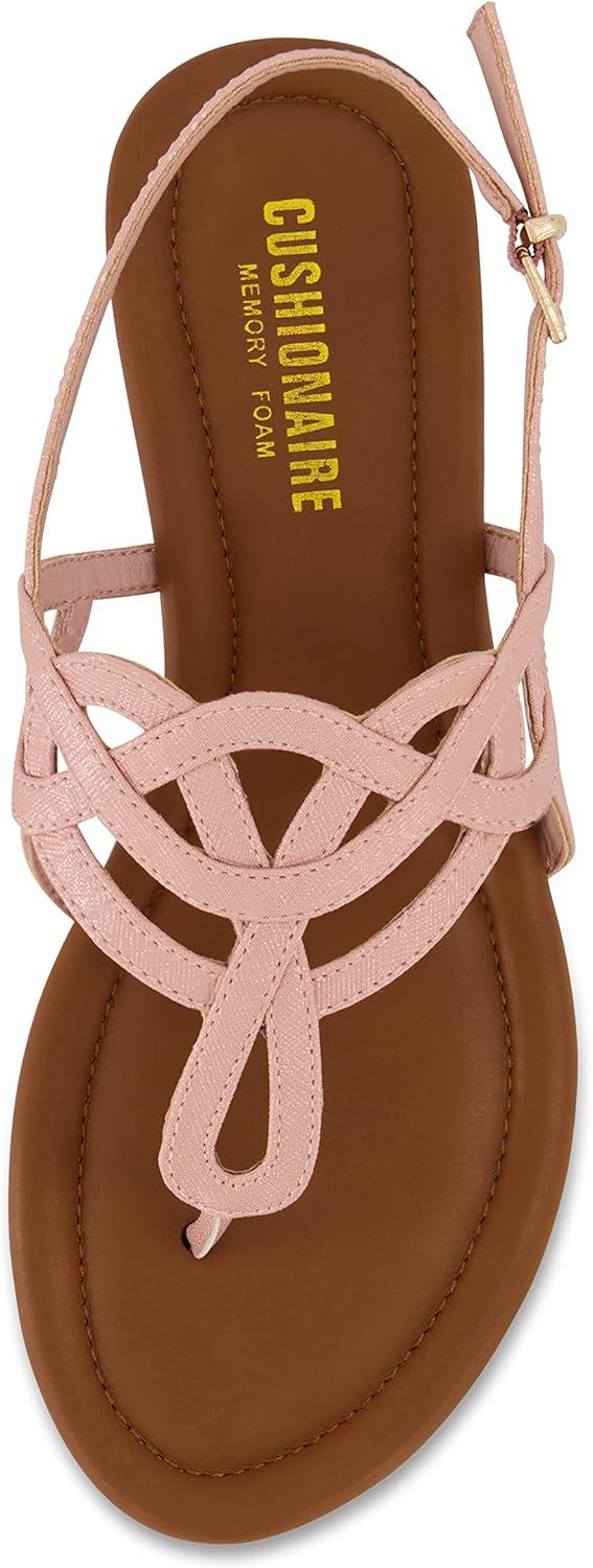 imageCUSHIONAIRE Womens Judit flat sandal Comfort Foam Wide Widths AvailableRose Gold