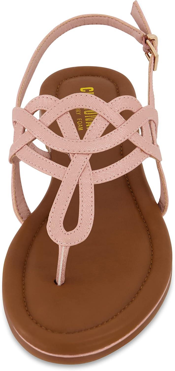 imageCUSHIONAIRE Womens Judit flat sandal Comfort Foam Wide Widths AvailableRose Gold