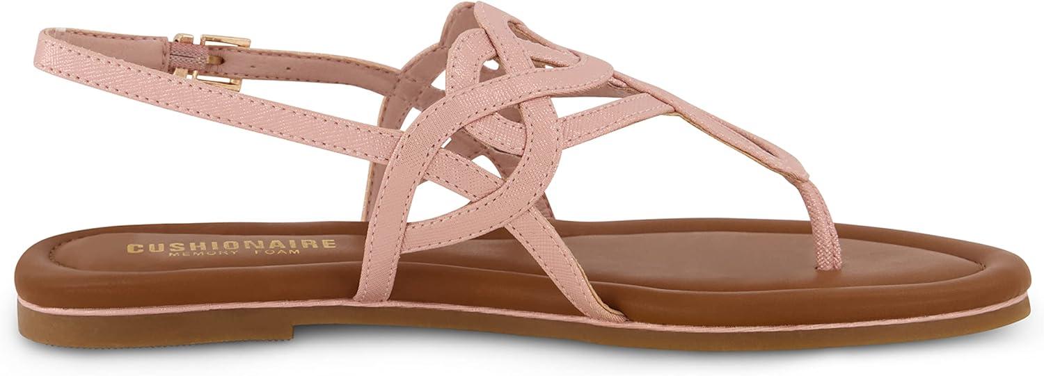 imageCUSHIONAIRE Womens Judit flat sandal Comfort Foam Wide Widths AvailableRose Gold