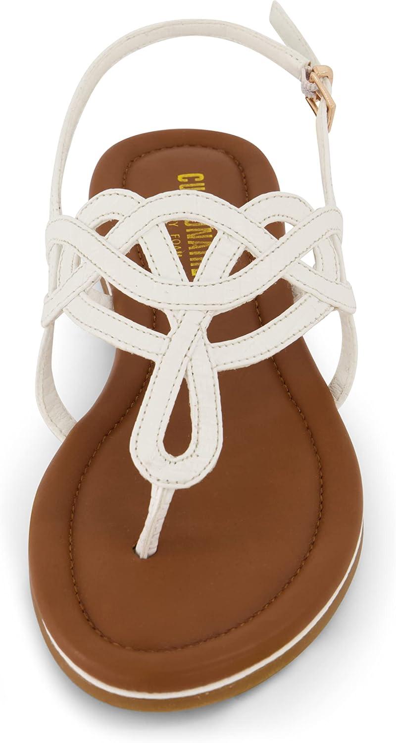 imageCUSHIONAIRE Womens Judit flat sandal Comfort Foam Wide Widths AvailableWhite