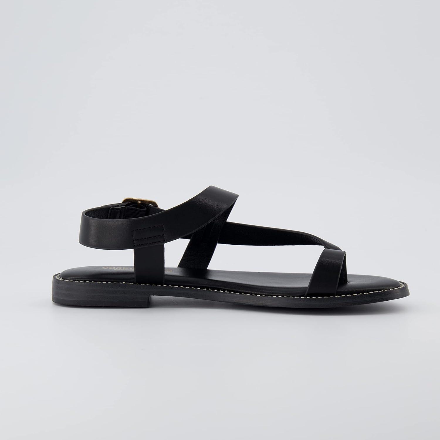 imageCUSHIONAIRE Womens Lennox toe loop sandal Memory Foam Wide Widths AvailableBlack