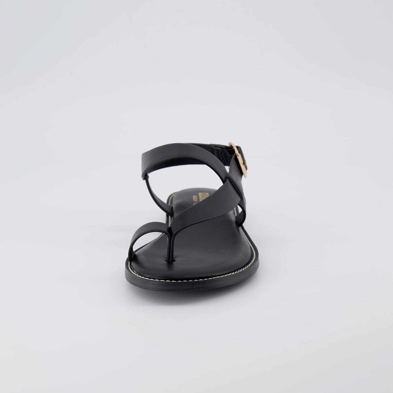 imageCUSHIONAIRE Womens Lennox toe loop sandal Memory Foam Wide Widths AvailableBlack