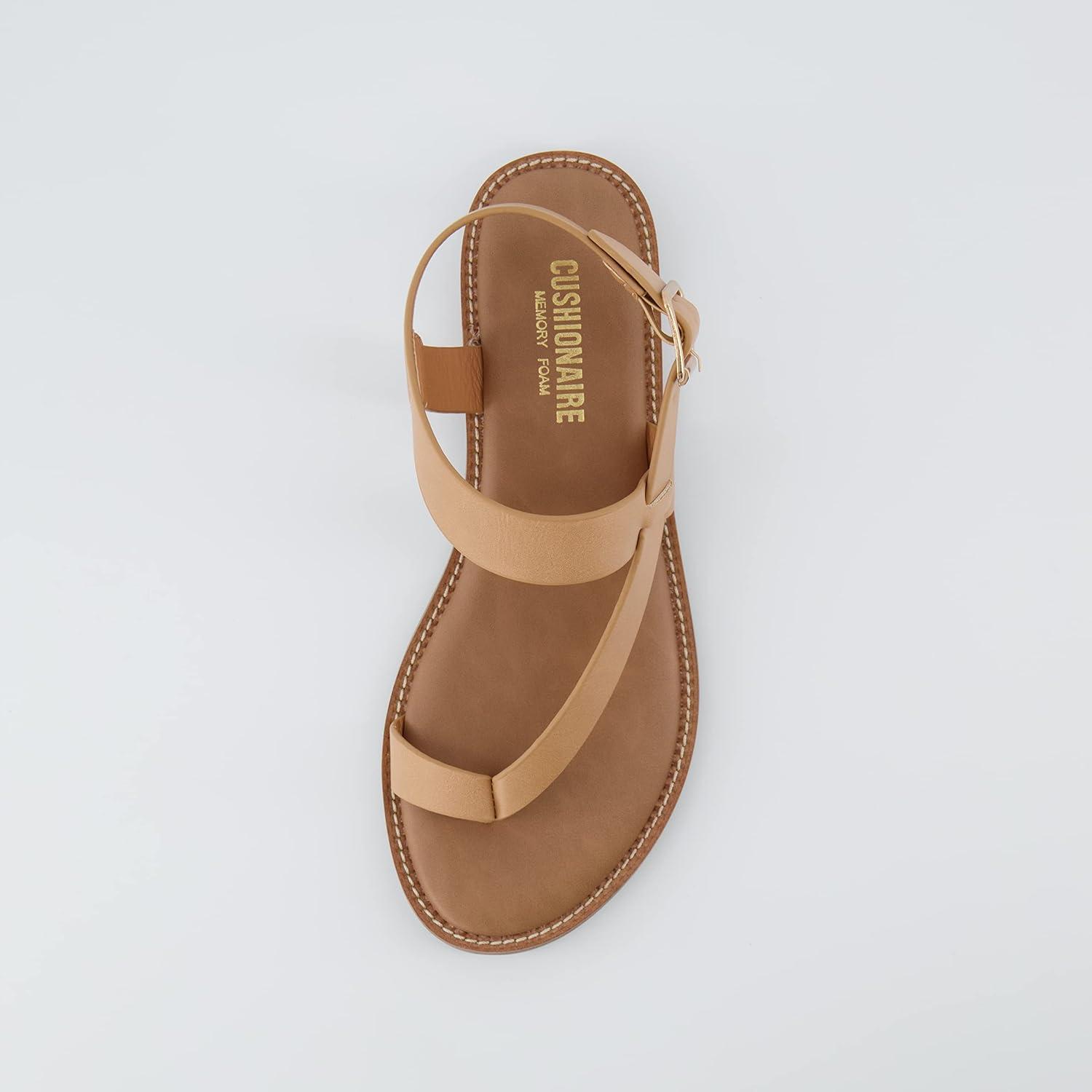 imageCUSHIONAIRE Womens Lennox toe loop sandal Memory Foam Wide Widths AvailableTan