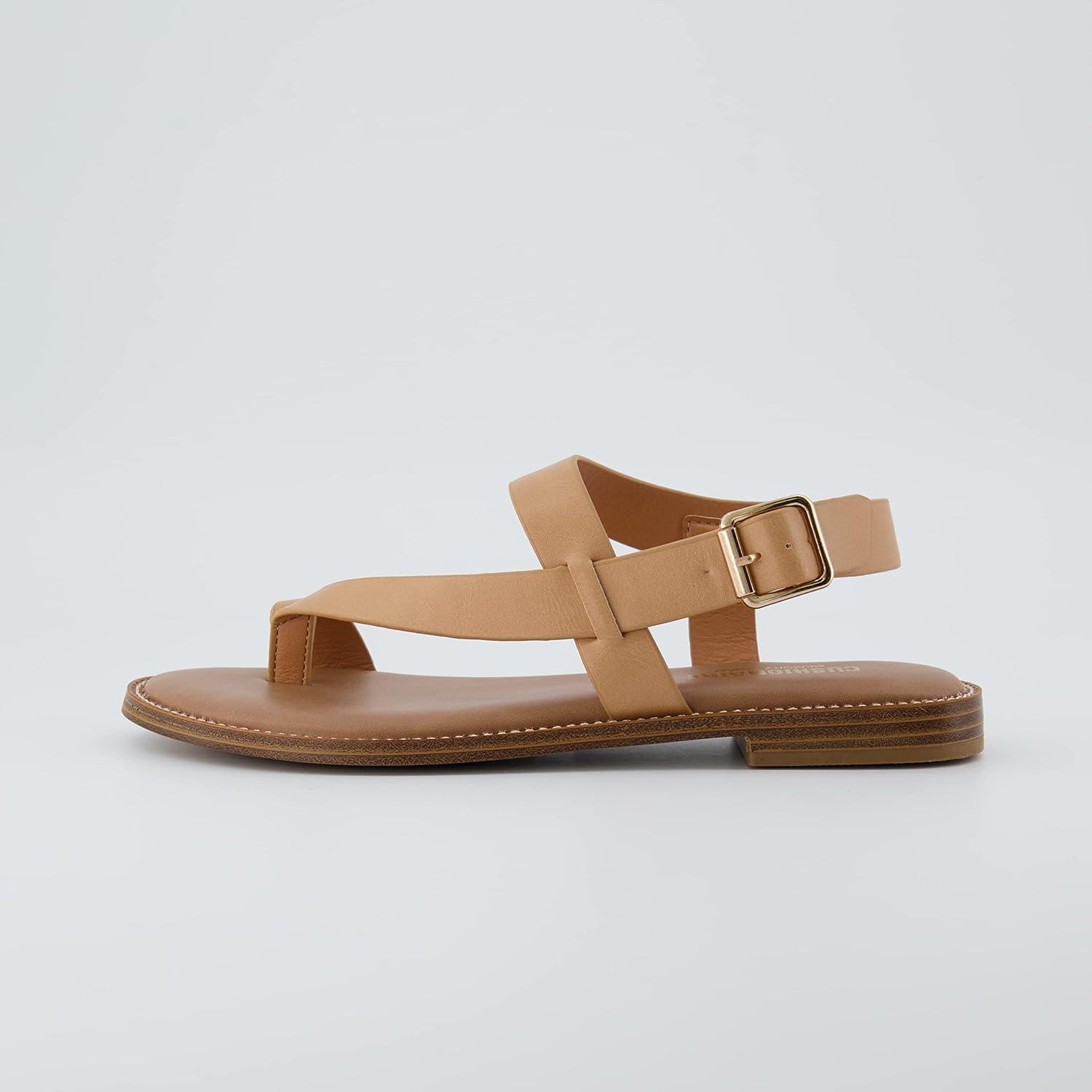 imageCUSHIONAIRE Womens Lennox toe loop sandal Memory Foam Wide Widths AvailableTan