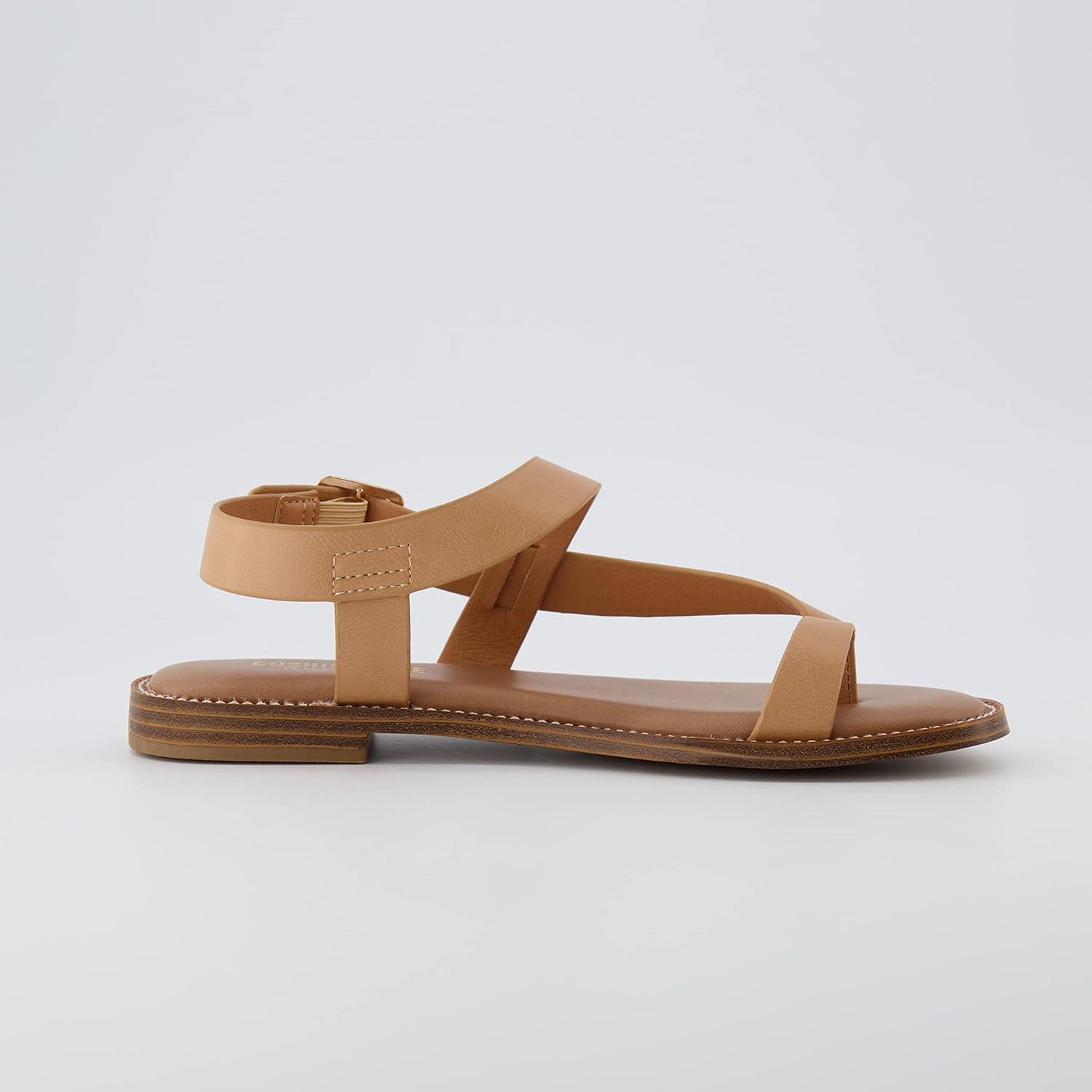 imageCUSHIONAIRE Womens Lennox toe loop sandal Memory Foam Wide Widths AvailableTan