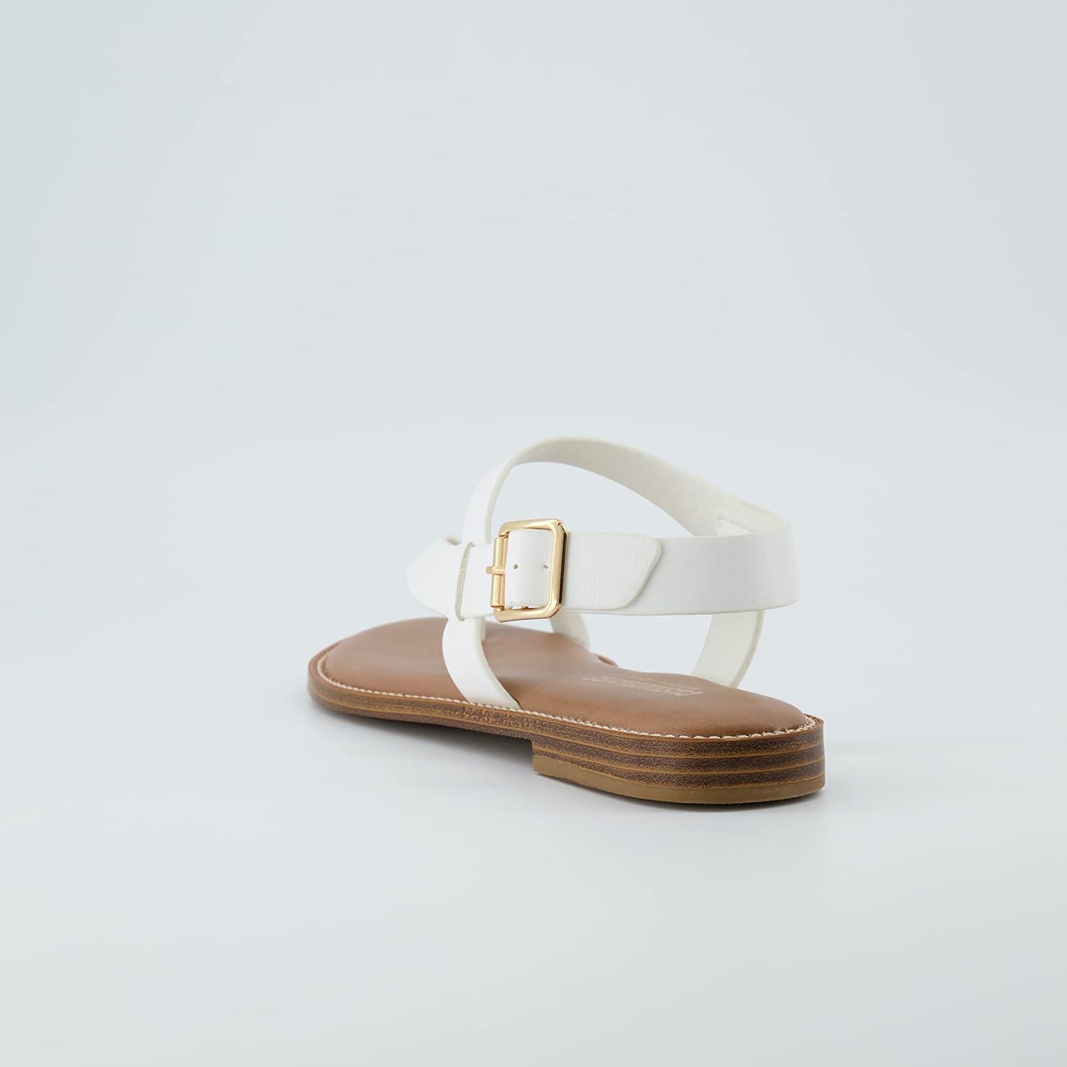 imageCUSHIONAIRE Womens Lennox toe loop sandal Memory Foam Wide Widths AvailableWhite