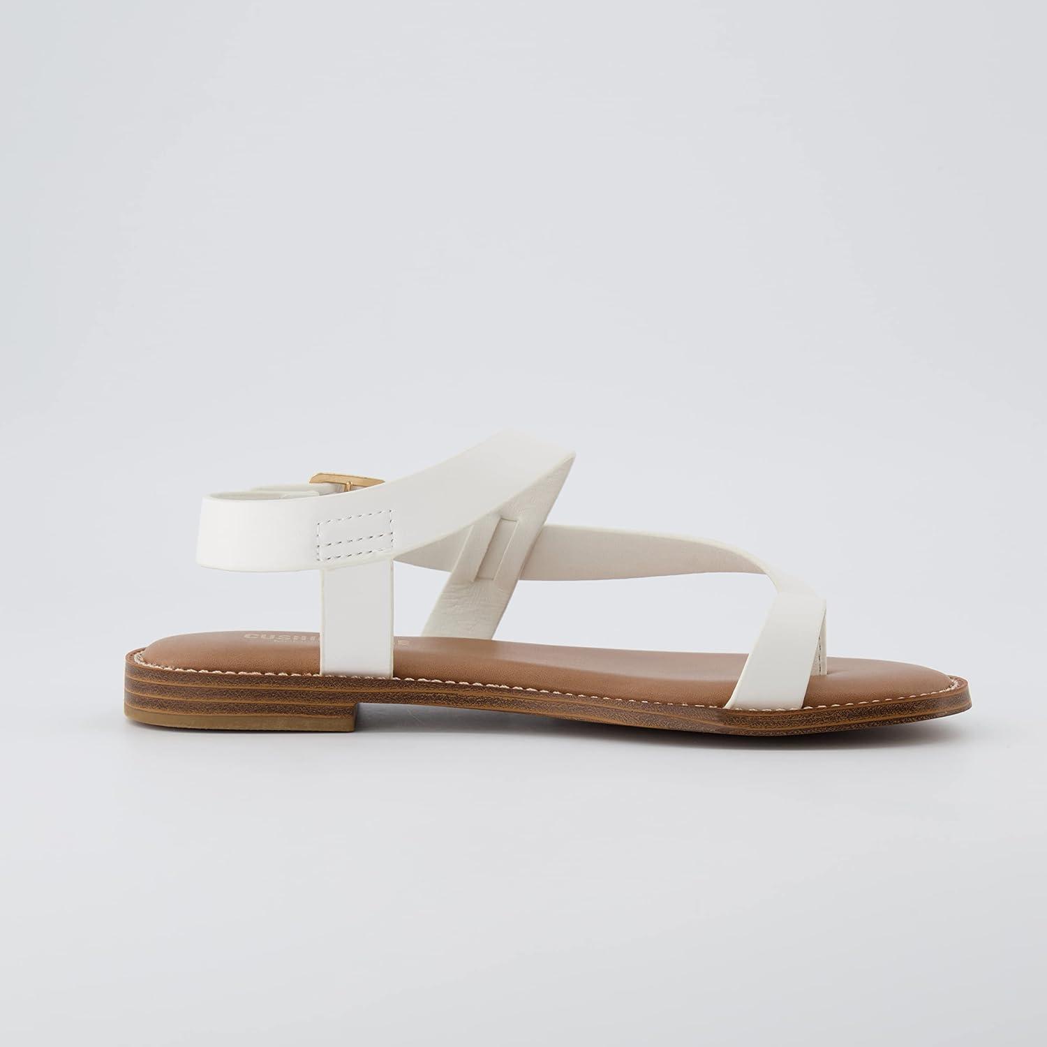 imageCUSHIONAIRE Womens Lennox toe loop sandal Memory Foam Wide Widths AvailableWhite