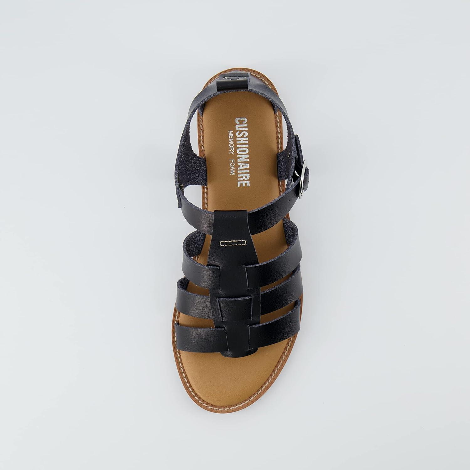 imageCUSHIONAIRE Womens Lotus fisherman sandal Memory Foam Wide Widths AvailableBlack