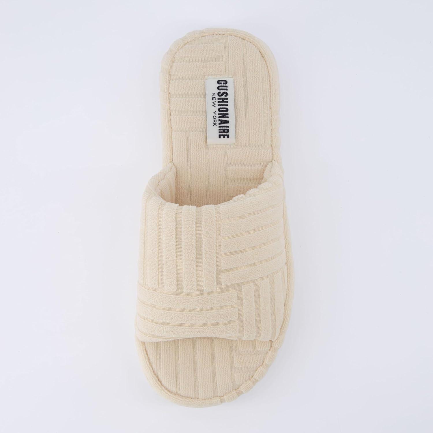 imageCUSHIONAIRE Womens RSVP slipper with Memory Foam Wide Widths AvailableCream