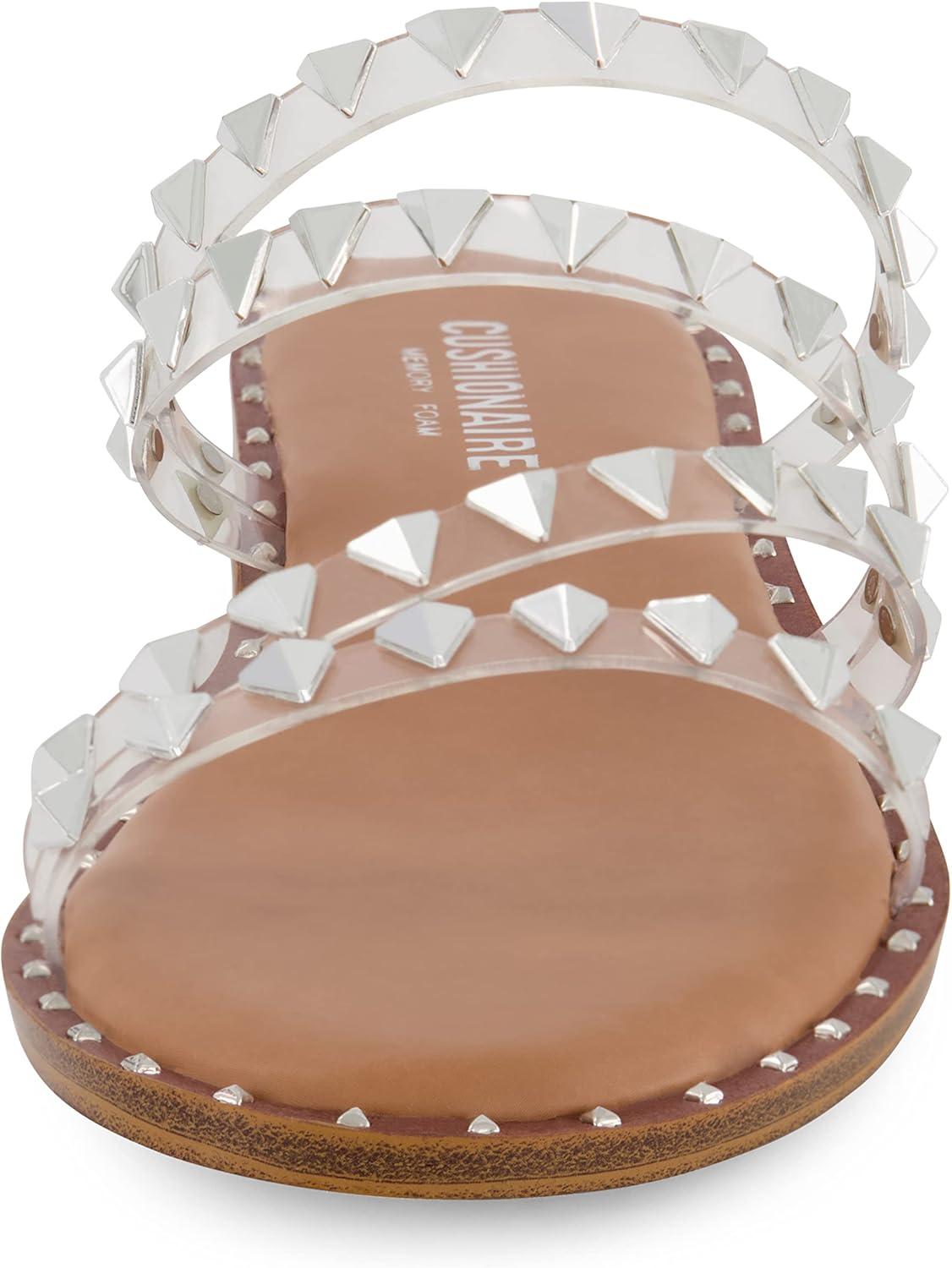 imageCUSHIONAIRE Womens Tonya Studded slide sandal with Memory FoamClear
