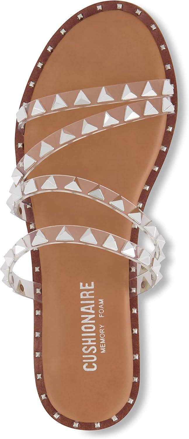 imageCUSHIONAIRE Womens Tonya Studded slide sandal with Memory FoamClear