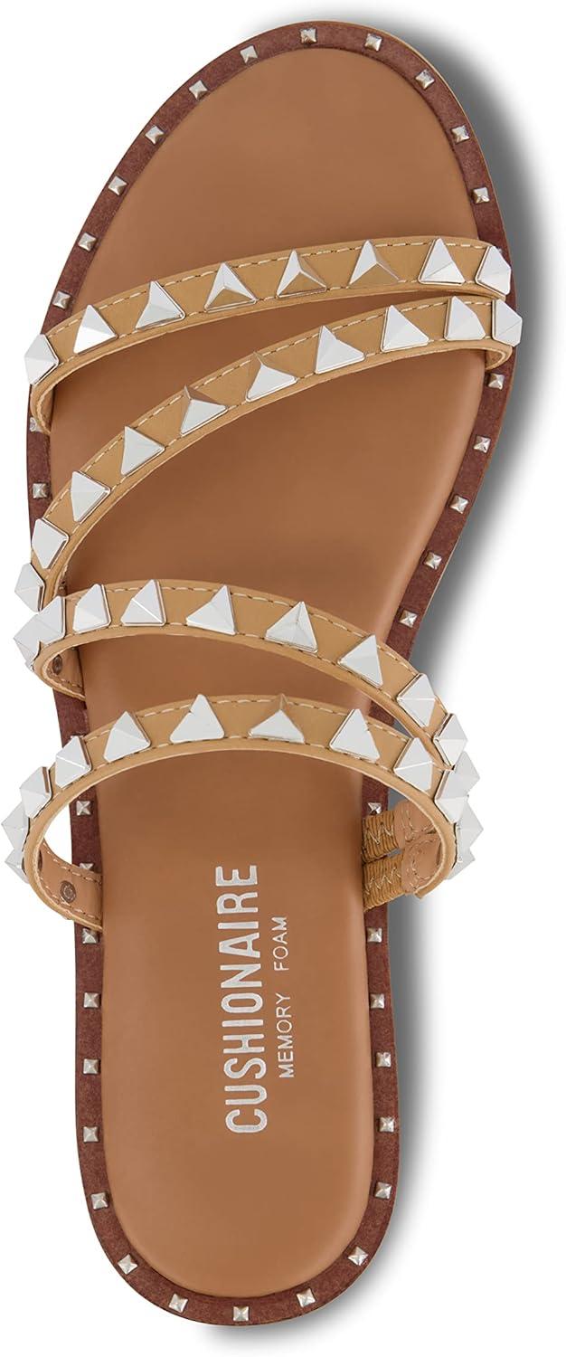 imageCUSHIONAIRE Womens Tonya Studded slide sandal with Memory FoamTan