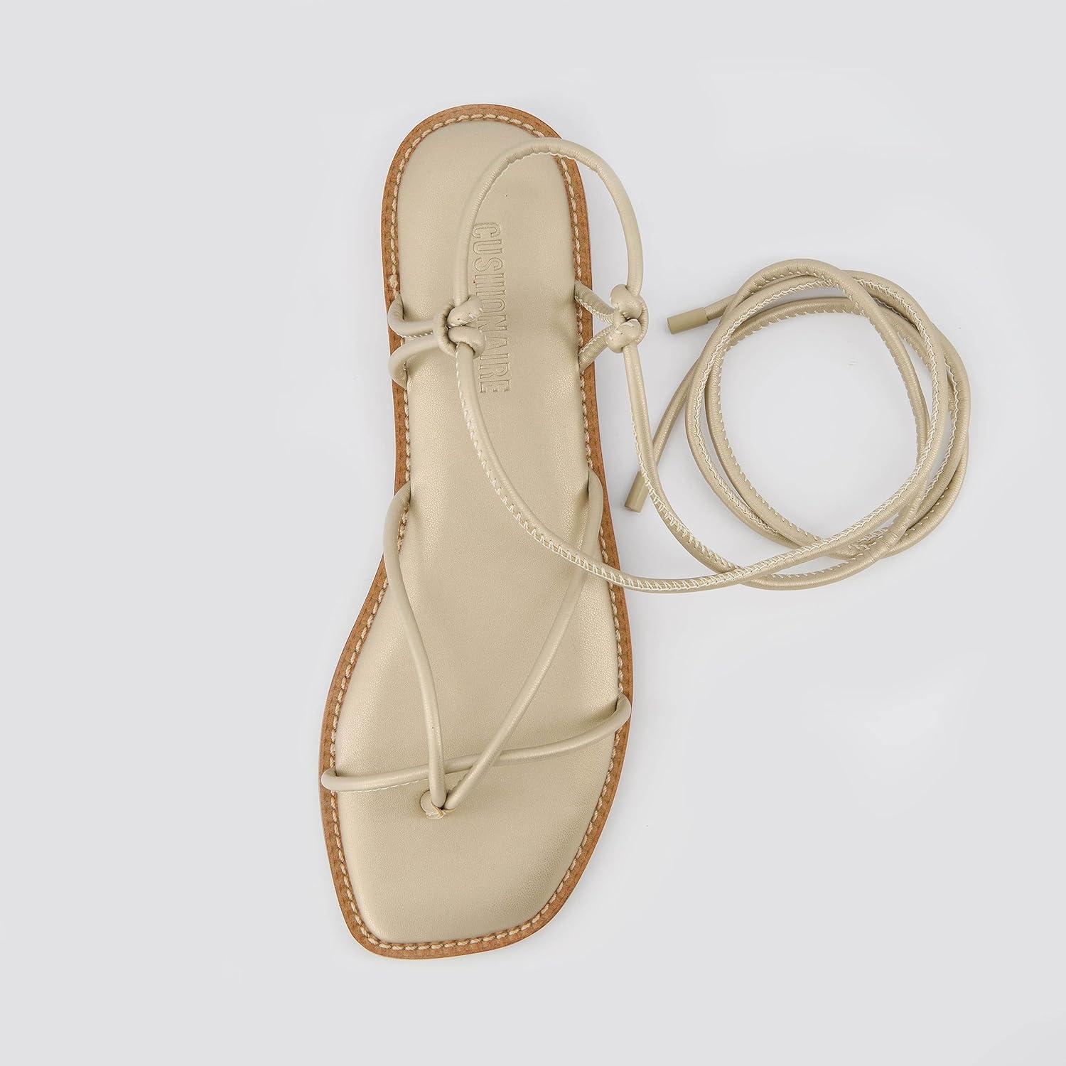 imageCUSHIONAIRE Womens Virtue lace up sandal Memory Foam Wide Widths AvailableChampagne