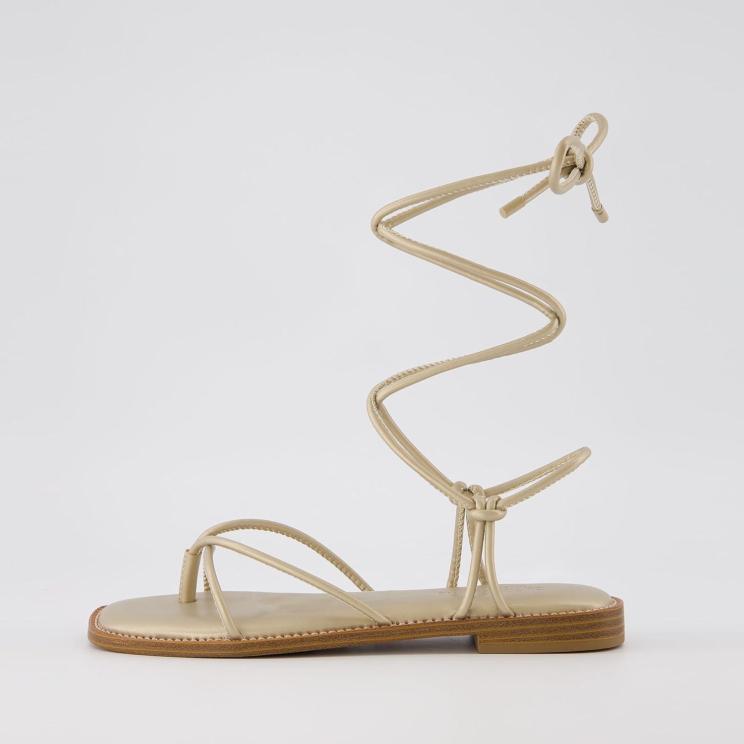 imageCUSHIONAIRE Womens Virtue lace up sandal Memory Foam Wide Widths AvailableChampagne
