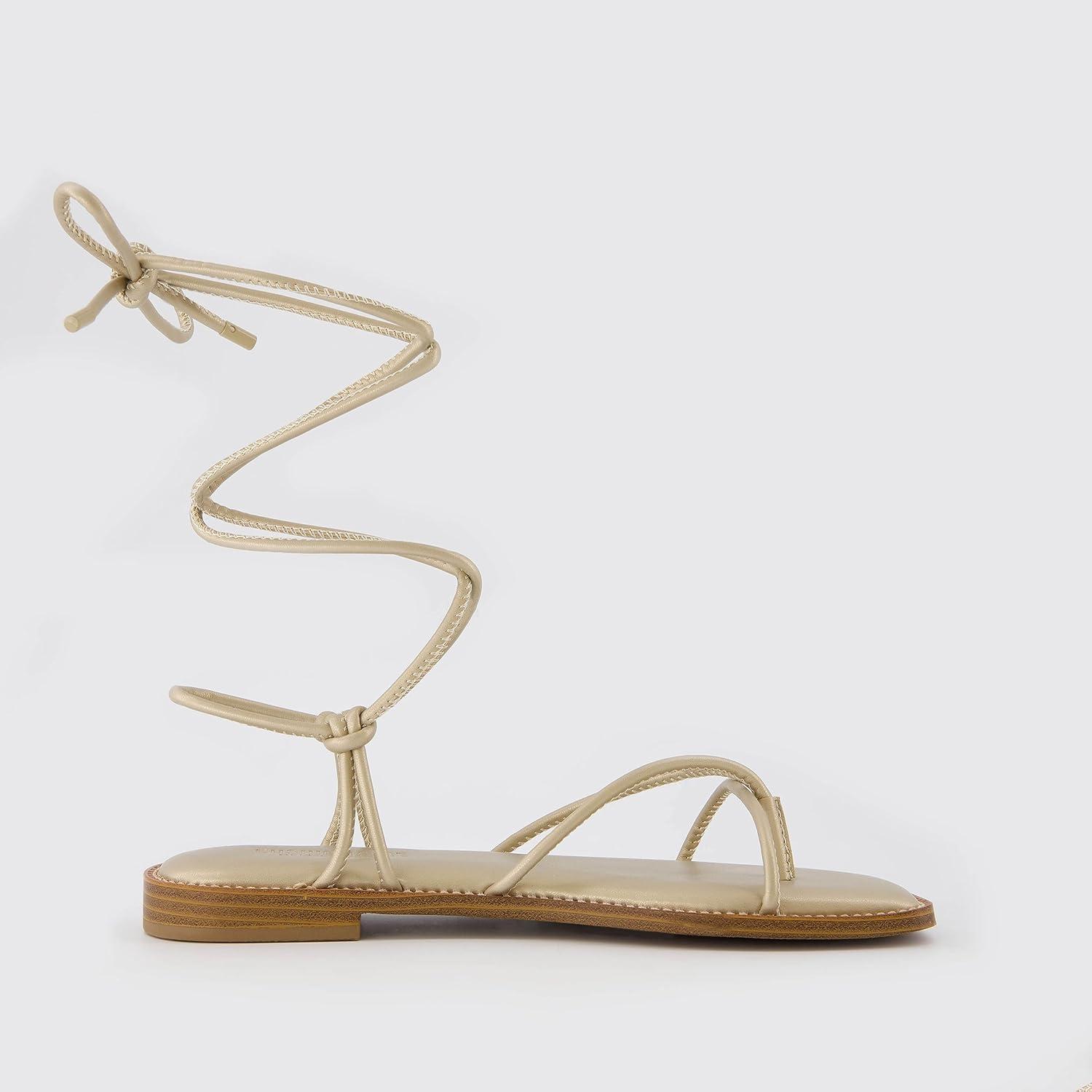 imageCUSHIONAIRE Womens Virtue lace up sandal Memory Foam Wide Widths AvailableChampagne
