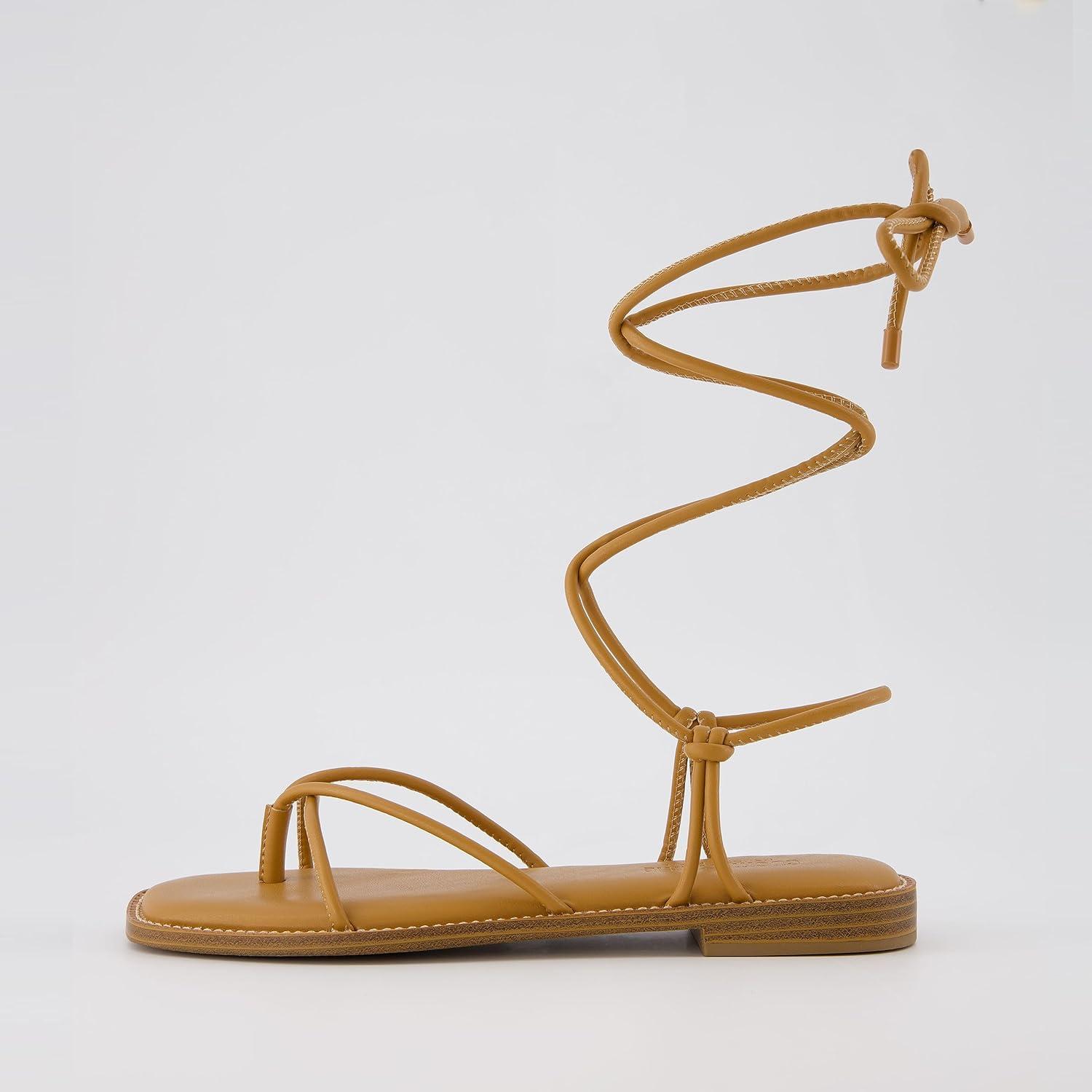 imageCUSHIONAIRE Womens Virtue lace up sandal Memory Foam Wide Widths AvailableTan