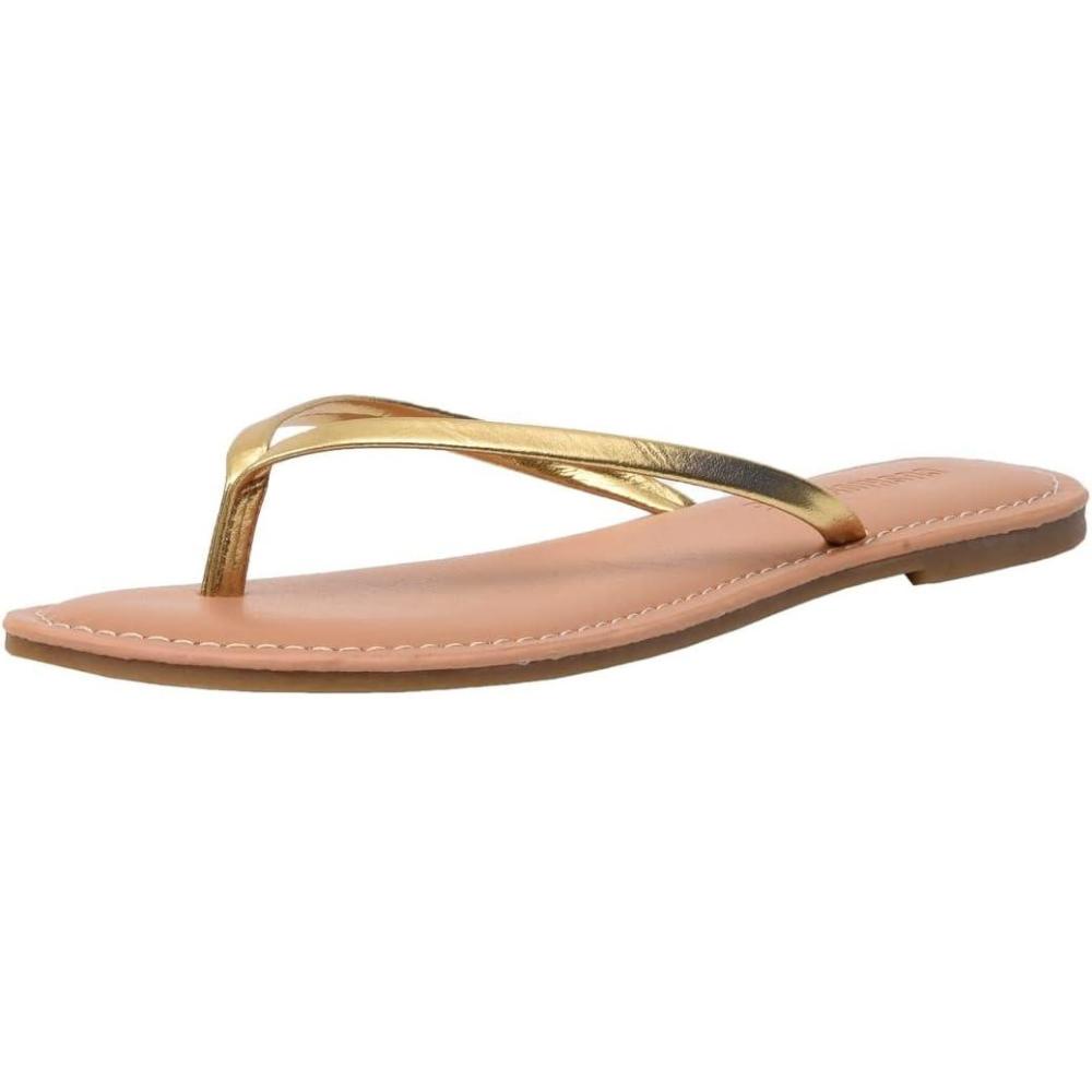 imageCUSHIONAIRE Womens Cora Flat Flip Flop Sandal with ComfortGold