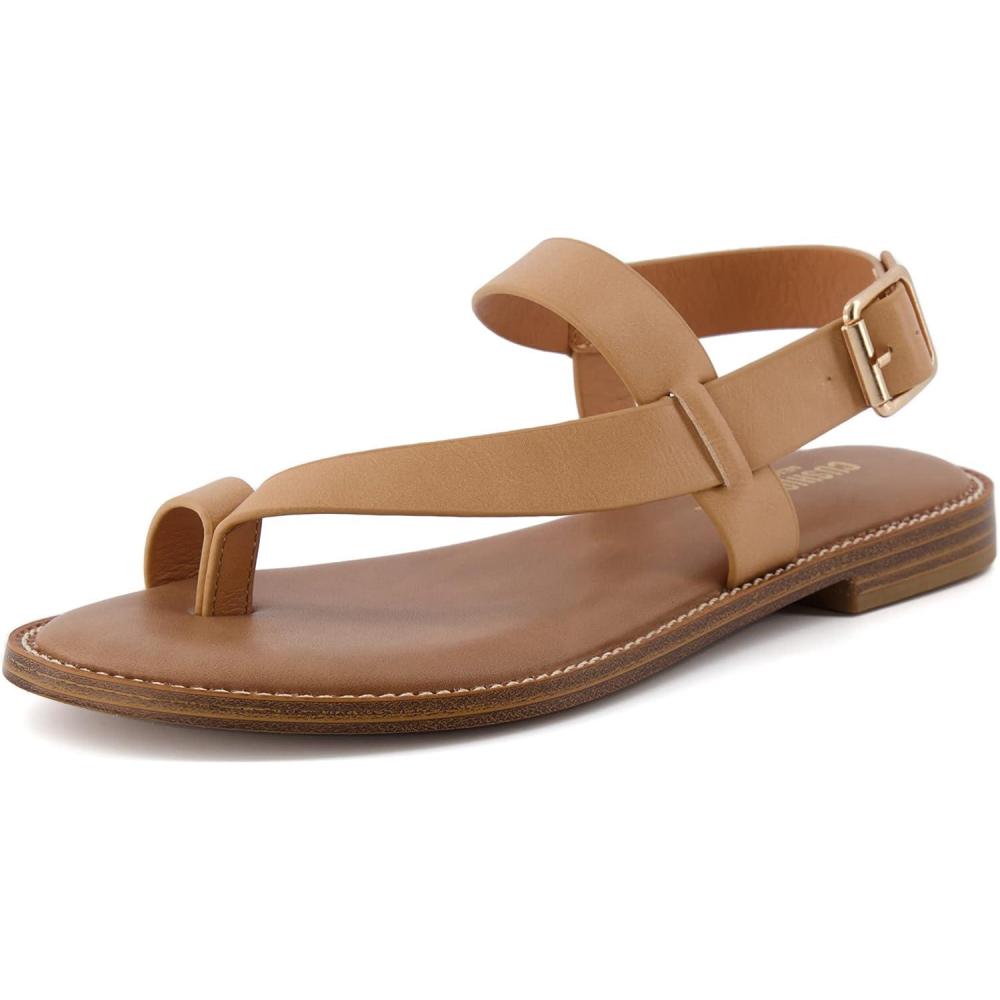 imageCUSHIONAIRE Womens Lennox toe loop sandal Memory Foam Wide Widths AvailableTan