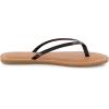 imageCUSHIONAIRE Womens Cora Flat Flip Flop Sandal with ComfortBlack Patent
