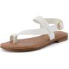 imageCUSHIONAIRE Womens Lennox toe loop sandal Memory Foam Wide Widths AvailableWhite