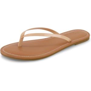 imageCUSHIONAIRE Womens Cora Flat Flip Flop Sandal with ComfortNude Patent