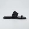 imageCUSHIONAIRE Womens Kiss toe ring basket weave sandal Memory Foam Wide Widths AvailableBlack