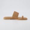 imageCUSHIONAIRE Womens Kiss toe ring basket weave sandal Memory Foam Wide Widths AvailableTan
