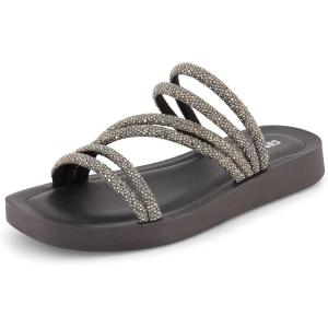imageCUSHIONAIRE Womens Athena rhinestone sandal Memory FoamPewter