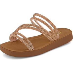 imageCUSHIONAIRE Womens Athena rhinestone sandal Memory FoamRose Gold