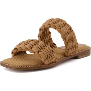 imageCUSHIONAIRE Womens Vibe braided two band sandal Memory Foam Wide Widths AvailableTan