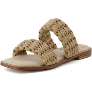 imageCUSHIONAIRE Womens Vibe braided two band sandal Memory Foam Wide Widths AvailableWheat