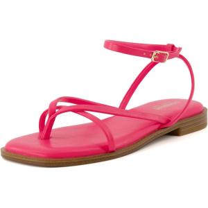 imageCUSHIONAIRE Womens Vida strappy flat sandal Memory Foam and Wide Widths AvailableFucshia