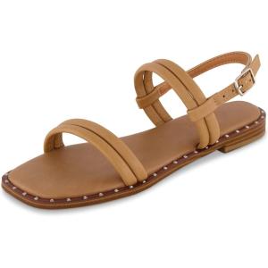 imageCUSHIONAIRE Womens Virgo flat sandal Memory FoamTan
