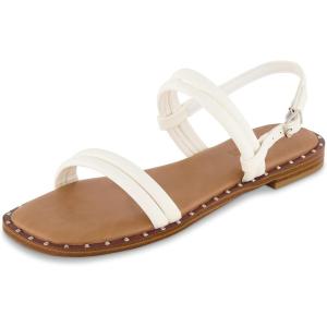 imageCUSHIONAIRE Womens Virgo flat sandal Memory FoamWhite