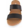 imageCUSHIONAIRE Womens Josie 2 band slide footbed sandal Comfort FoamBlack