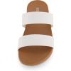 imageCUSHIONAIRE Womens Josie 2 band slide footbed sandal Comfort FoamWhite