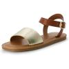 imageCUSHIONAIRE Womens Swoon one band ankle strap sandal with Memory Foam Wide Widths AvailableSaddleGold