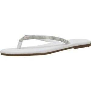 imageCUSHIONAIRE Womens Ciara Jeweled Flip Flop Sandal with Memory FoamWhite