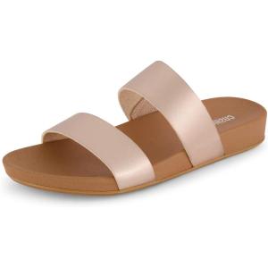 imageCUSHIONAIRE Womens Josie 2 band slide footbed sandal Comfort FoamChampagne
