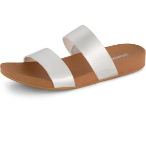 imageCUSHIONAIRE Womens Josie 2 band slide footbed sandal Comfort FoamSilver