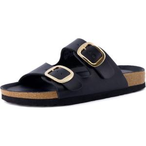 imageCUSHIONAIRE Womens Lang Cork footbed Sandal with ComfortBlack