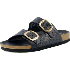 imageCUSHIONAIRE Womens Lang Cork footbed Sandal with ComfortBlack Woven