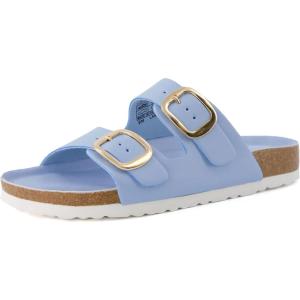 imageCUSHIONAIRE Womens Lang Cork footbed Sandal with ComfortSky Smooth