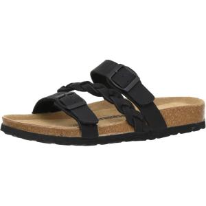 imageCUSHIONAIRE Womens Lizzy Cork Footbed Sandal  Comfortable Adjustable Straps Arch Support Wide Widths Available Boho Chic Summer SlidesBlack