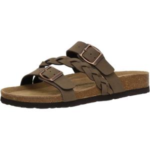 imageCUSHIONAIRE Womens Lizzy Cork Footbed Sandal  Comfortable Adjustable Straps Arch Support Wide Widths Available Boho Chic Summer SlidesBrown