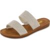 imageCUSHIONAIRE Womens Alana rhinestone two band slide sandal Memory FoamSilver