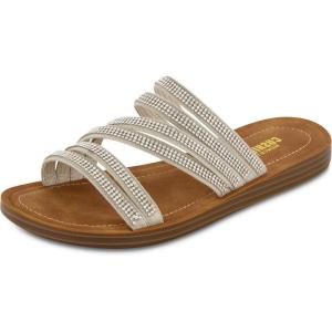imageCUSHIONAIRE Womens Anabel rhinestone slide sandal Memory FoamSilver
