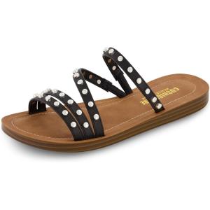 imageCUSHIONAIRE Womens Andrea strappy stud slide sandal Memory FoamBlack