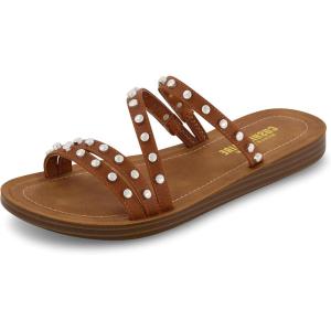 imageCUSHIONAIRE Womens Andrea strappy stud slide sandal Memory FoamTan